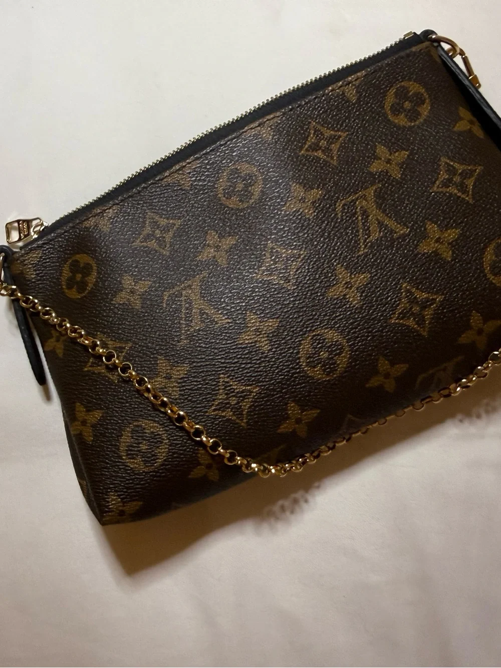 Louis Vuitton Monogram Canvas Chain Wristlet Clutch in Brown - Picture 4 of 4